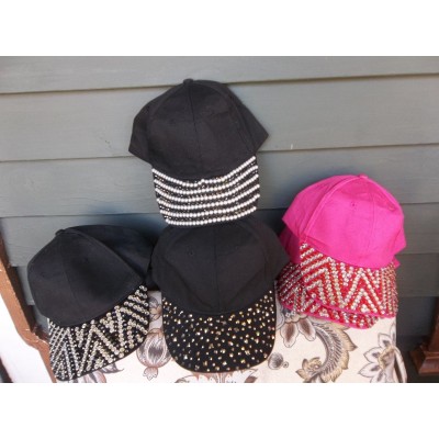 Black or Pink 100% Cotton BLING Baseball Cap Style.....Add Bling To Your Style  eb-72744580